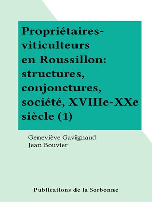 cover image of Propriétaires-viticulteurs en Roussillon